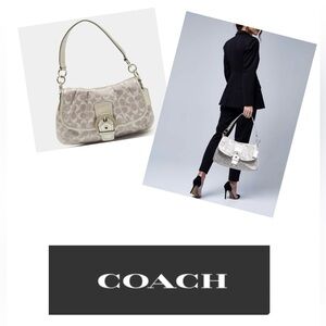 🩶Coach Vintage Soho Grey Signature Shoulder Bag (Nice)🌹